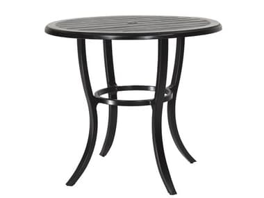 Gensun Lattice Cast Aluminum 44'' Round Bar Table with Umbrella Hole GES10290L44