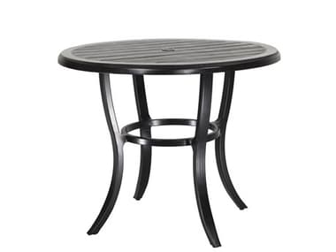 Gensun Lattice Cast Aluminum 44'' Round Counter Table with Umbrella Hole GES1029NA44