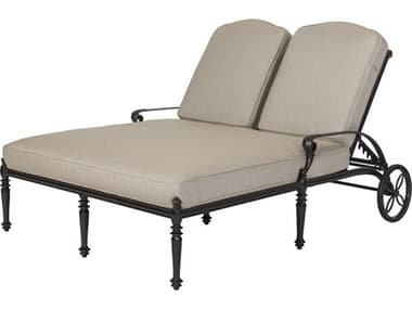 Gensun Grand Terrace Cast Aluminum Cushion Double Chaise Lounge GES10340099