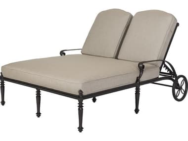 Gensun Grand Terrace Cast Aluminum Double Chaise Lounge - No Cushion GES10340099QUICK
