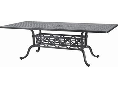 Gensun Grand Terrace Cast Aluminum 63''W x 42''D Rectangular Dining Table with Umbrella Hole GES103400C1