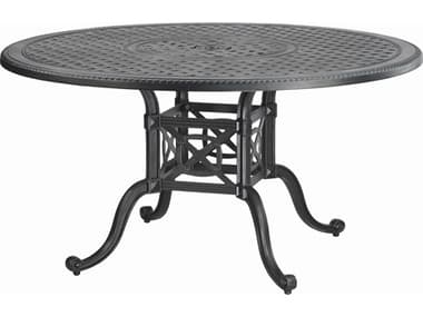 Gensun Grand Terrace Cast Aluminum 54'' Round Dining Table with Umbrella Hole GES10340A54