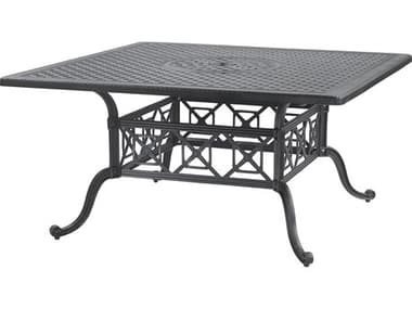 Gensun Grand Terrace Cast Aluminum 60'' Wide Square Dining Table with Umbrella Hole GES10340D60