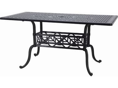 Gensun Grand Terrace Cast Aluminum 63''W x 42''D Rectangular Bar Table with Umbrella Hole GES10340LC1