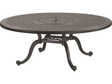 Gensun Grand Terrace Cast Aluminum 42'' Wide Round Chat Table with Umbrella Hole GES10340M42