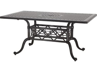 Gensun Grand Terrace Cast Aluminum 72''W x 42''D Rectangular Counter / Gathering Table with Umbrella Hole GES10340NC2