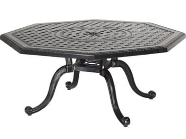 Gensun Grand Terrace Cast Aluminum 45'' Wide Octagon Chat Table with Umbrella Hole GES10348M45