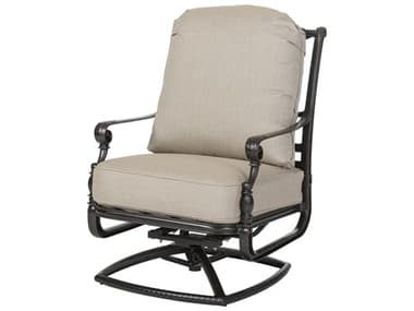 Gensun Grand Terrace Cast Aluminum High Back Swivel Rocking Lounge Chair - No Cushion GES1034HB24QUICK