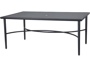 Gensun Talia 63''W x 42''D Rectangular with Aluminum Top Dining Table with Umbrella Hole GES104400C1
