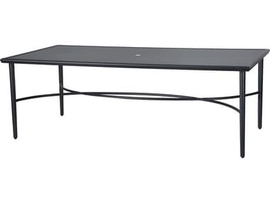 Gensun Talia 86''W x 42''D Rectangular with Aluminum Top Rectangular Dining Table with Umbrella Hole GES104400C3