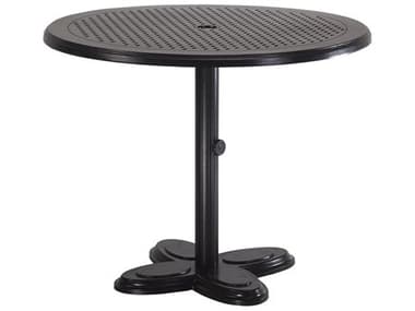 Gensun Lotus Ruby Cast Aluminum 36'' Round Pedestal Table Top with Umbrella Hole GES1052PT36