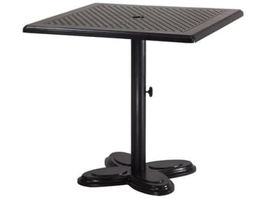 Gensun Lotus Ruby Cast Aluminum 30''Wide Square Pedestal Table Top with Umbrella Hole GES1052PTD1