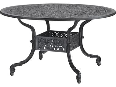 Gensun Florence Cast Aluminum 48'' Wide Round Dining Table with Umbrella Hole GES11230A48