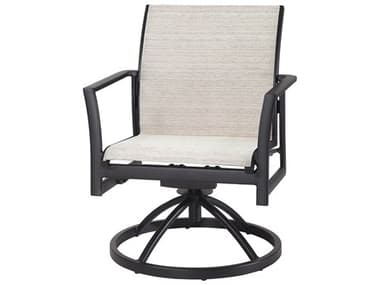 Gensun Echelon Sling Aluminum Swivel Rocker Dining Arm Chair GES50470011
