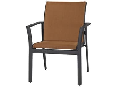 Gensun Echelon Padded Sling Aluminum Stackable Dining Arm Chair GES60470001
