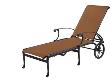 Gensun Michigan Padded Sling Cast Aluminum Chaise Lounge GES61140009