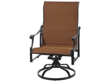 Gensun Michigan Padded Sling Cast Aluminum High Back Swivel Rocking Lounge Chair GES61140024