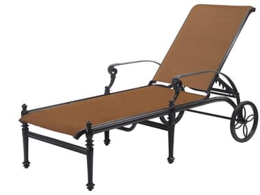 Gensun Grand Terrace Padded Sling Cast Aluminum Chaise Lounge GES61340009