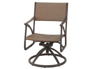 Gensun Amari Woven Aluminum Carbon Swivel Rocker Dining Arm Chair GES70250011