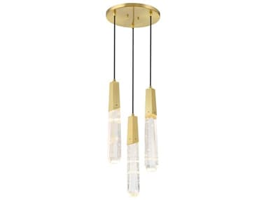 George Kovacs Drifting Droplets 3-Light Brushed Brass Linear Mini Pendant GKP1284859L