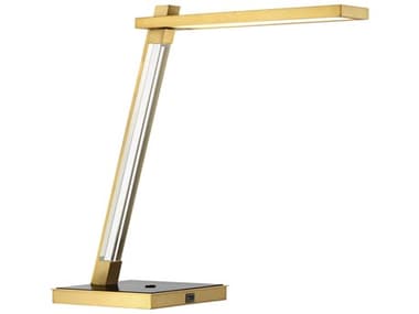 George Kovacs Sauvity Coal Soft Brass Clear White Inside Glass LED Desk Lamp GKP1925726L