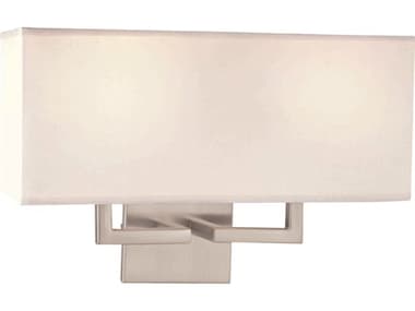 George Kovacs 11" Tall 2-Light Brushed Nickel White Wall Sconce GKP472084