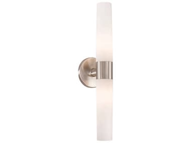 George Kovacs Saber 4&quot; Tall 2-Light Brushed Stainless Steel Nickel Glass Wall Sconce GKP5042144