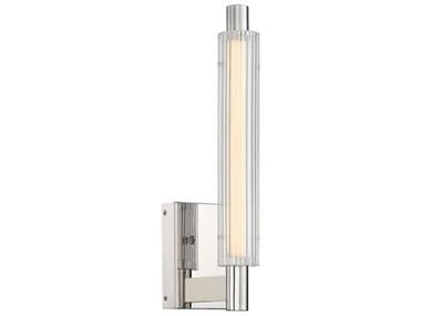 George Kovacs Double Barrel 15" Tall 1-Light Polished Nickel Glass LED Wall Sconce GKP5331613L