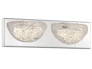 George Kovacs Modern Ice 16" Wide 2-Light Chrome Glass LED Vanity Light GKP5442077L