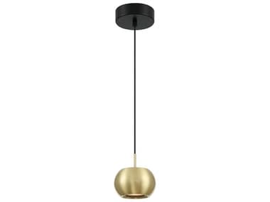 George Kovacs Halo 5" 1-Light Coal Brushed Gold Black LED Globe Mini Pendant GKP5472884L