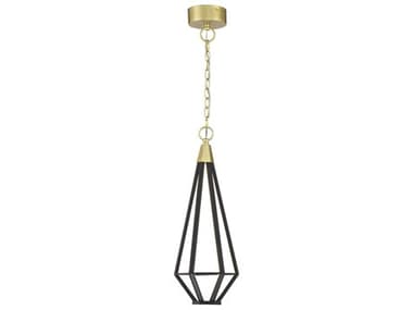 George Kovacs Dripping Gems 8" 1-Light Soft Brass Black LED Geometric Mini Pendant GKP5520726AL