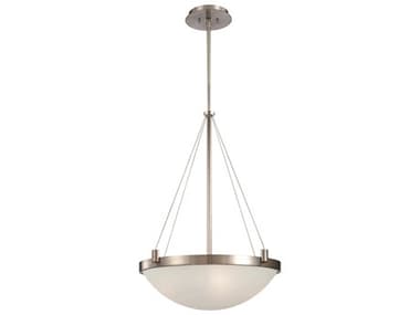 George Kovacs Suspended 21&quot; 4-Light Brushed Nickel Glass Bowl Pendant GKP592084