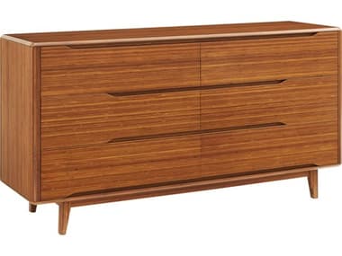 Greenington Currant 64" Wide 6-Drawers Brown Bamboo Wood Double Dresser GTG0030AM