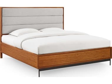 Greenington Taylor Amber Brown Bamboo Wood Upholstered Queen Platform Bed GTGTA001AM