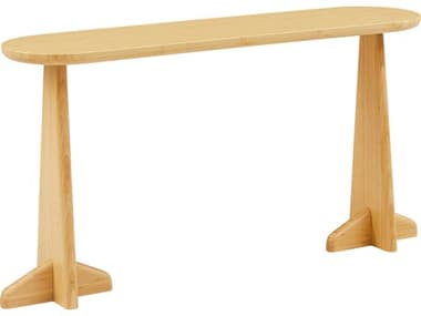 Greenington Zephyr Oval Bamboo Wheat Console Table GTGZ003WH