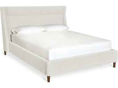 Gus* Modern Carmichael Thea Moonstone White Solid Wood Upholstered King Platform Bed GUMECBDCARMTHEMOOKG