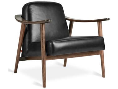 Gus* Modern Baltic 30&quot; Black Leather Accent Chair GUMECCHBALTSADBLAWN