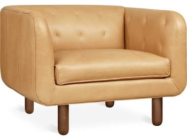Gus* Modern Beaconsfield 37" Brown Leather Accent Chair GUMECCHBEACCANWHIWN