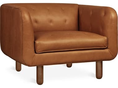 Gus* Modern Beaconsfield 37" Brown Leather Accent Chair GUMECCHBEACSADBROWN