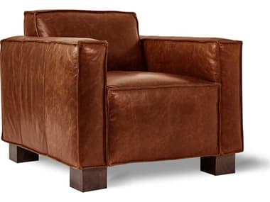 Gus* Modern Cabot Saddle Brown Leather Club Chair GUMECCHCABOSADBRO
