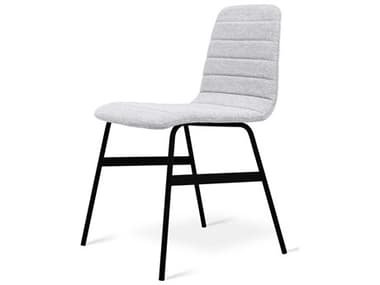 Gus* Modern Lecture Fabric White Upholstered Side Dining Chair GUMECCHLECTPIXSHA