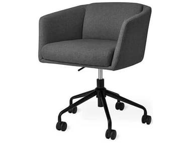 Gus* Modern Radius Gray Upholstered Adjustable Swivel Executive Desk Chair GUMECCHRADIBPSTOGRA