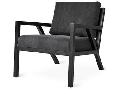 Gus* Modern Truss 26" Black Fabric Accent Chair GUMECCHTRUSVINMINAB