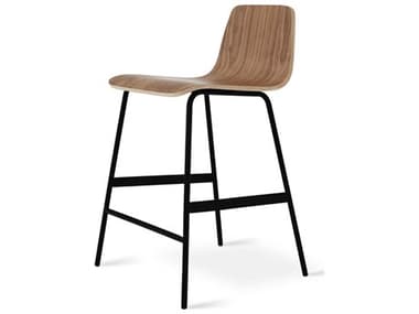 Gus* Modern Lecture Walnut / Black Side Counter Height Stool GUMECOTLECTWN
