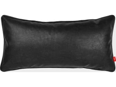 Gus* Modern Duo Parliament stone / Vegan Appleskin Leather Licorice 20'' x 10'' Pillow GUMECPIDU10PARLIC