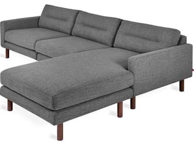 Gus* Modern Miller 103" Wide Brown Fabric Upholstered Sectional Sofa GUMECSCMILLANDPEWWNBON