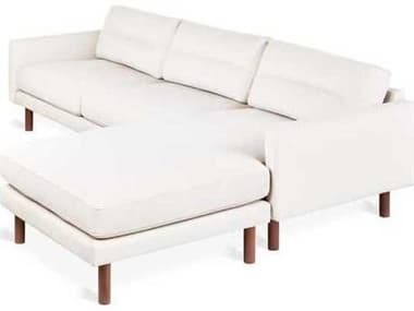 Gus* Modern Miller White Upholstered Sectional Sofa GUMECSCMILLMERCREWNBTW