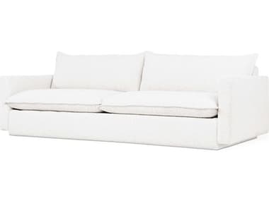 Gus* Modern Sola 86" Node Alabaster White Fabric Upholstered Sofa GUMECSFSOLANODALA
