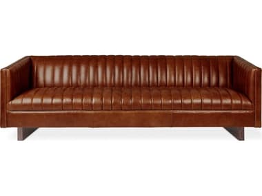 Gus* Modern Wallace Saddle Brown Leather 84'' Wide Sofa GUMECSFWALLSADBRO