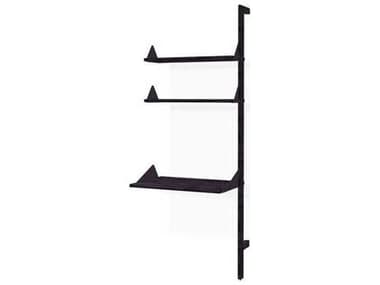 Gus* Modern Branch Ash Black Solid Wood Leaning Ladder Desk GUMECSHBRADAB